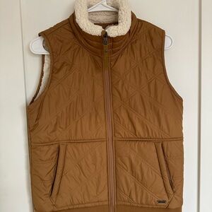 prAna Women’s Esla Cream and Brown Sherpa Vest Small